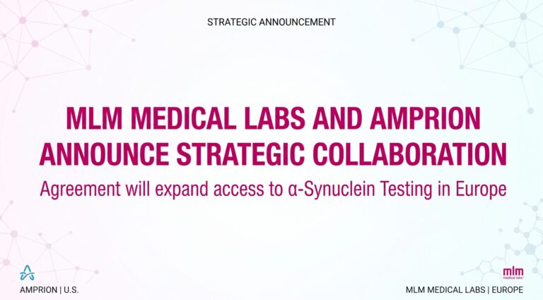 MLM Medical Labs and Amprion Announce Strategic Collaboration to Expand Access to α-Synuclein Testing in Europe